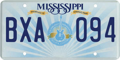 MS license plate BXA094