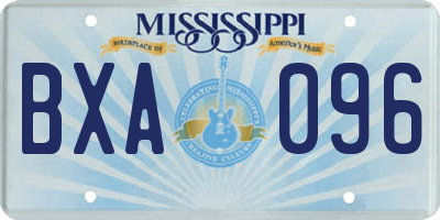 MS license plate BXA096