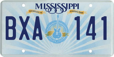 MS license plate BXA141