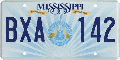 MS license plate BXA142
