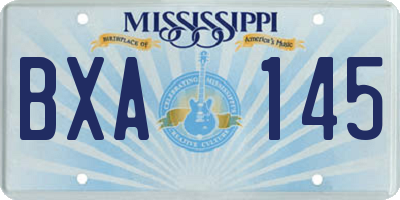 MS license plate BXA145
