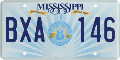 MS license plate BXA146