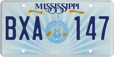 MS license plate BXA147