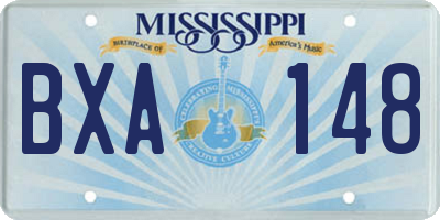 MS license plate BXA148