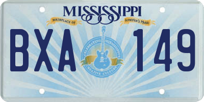 MS license plate BXA149
