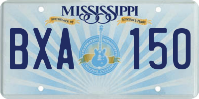 MS license plate BXA150