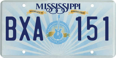 MS license plate BXA151