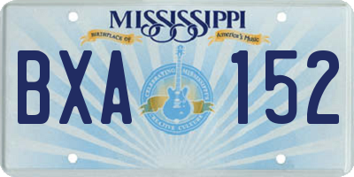 MS license plate BXA152