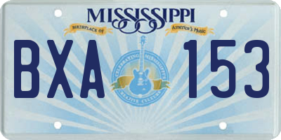 MS license plate BXA153