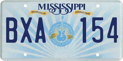 MS license plate BXA154