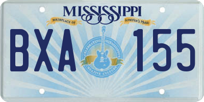 MS license plate BXA155