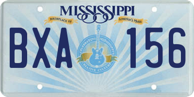 MS license plate BXA156