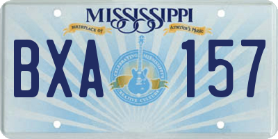 MS license plate BXA157