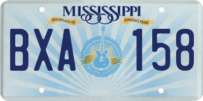 MS license plate BXA158