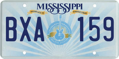 MS license plate BXA159