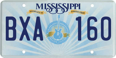 MS license plate BXA160