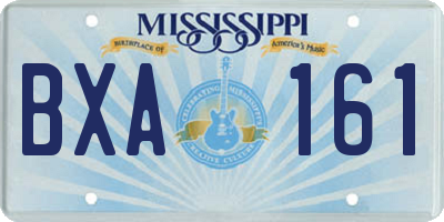 MS license plate BXA161