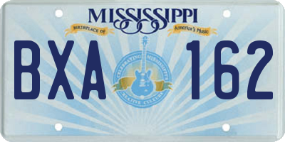 MS license plate BXA162