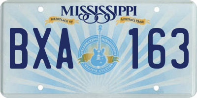 MS license plate BXA163