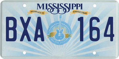 MS license plate BXA164
