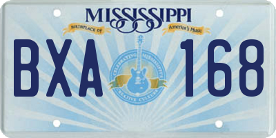 MS license plate BXA168