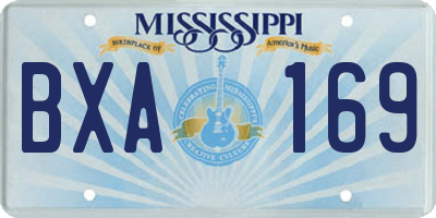 MS license plate BXA169