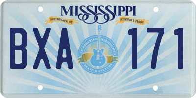 MS license plate BXA171