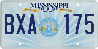 MS license plate BXA175