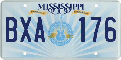 MS license plate BXA176