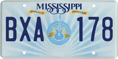 MS license plate BXA178