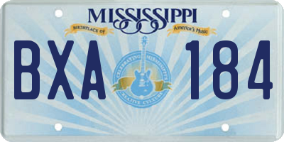 MS license plate BXA184
