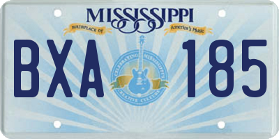 MS license plate BXA185