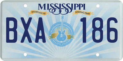 MS license plate BXA186
