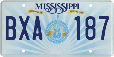 MS license plate BXA187