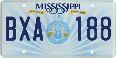 MS license plate BXA188