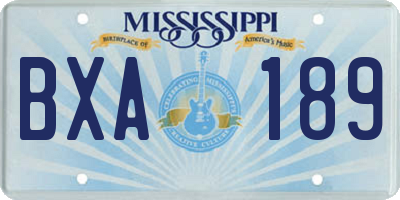 MS license plate BXA189