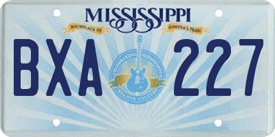 MS license plate BXA227