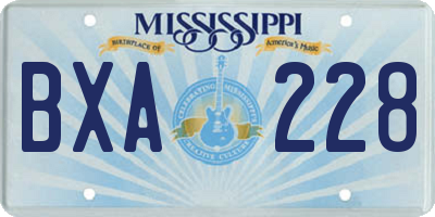 MS license plate BXA228