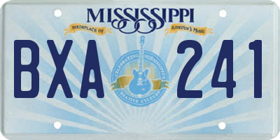 MS license plate BXA241