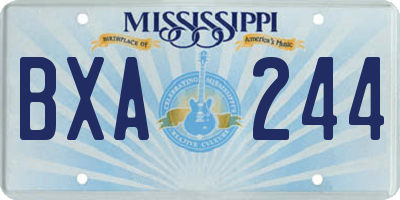 MS license plate BXA244