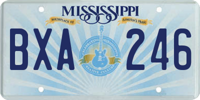 MS license plate BXA246