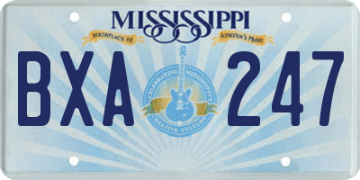 MS license plate BXA247