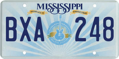 MS license plate BXA248