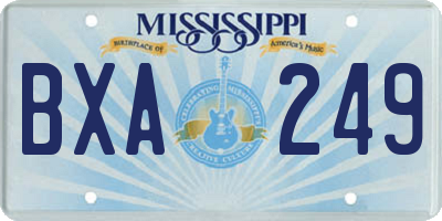 MS license plate BXA249