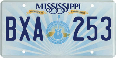 MS license plate BXA253