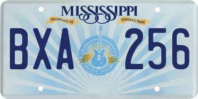 MS license plate BXA256