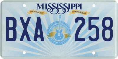 MS license plate BXA258