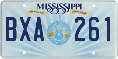 MS license plate BXA261