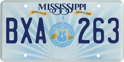 MS license plate BXA263