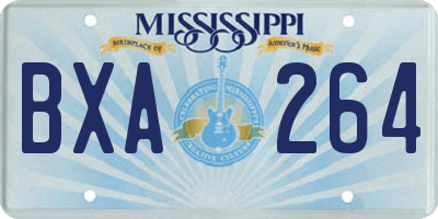 MS license plate BXA264